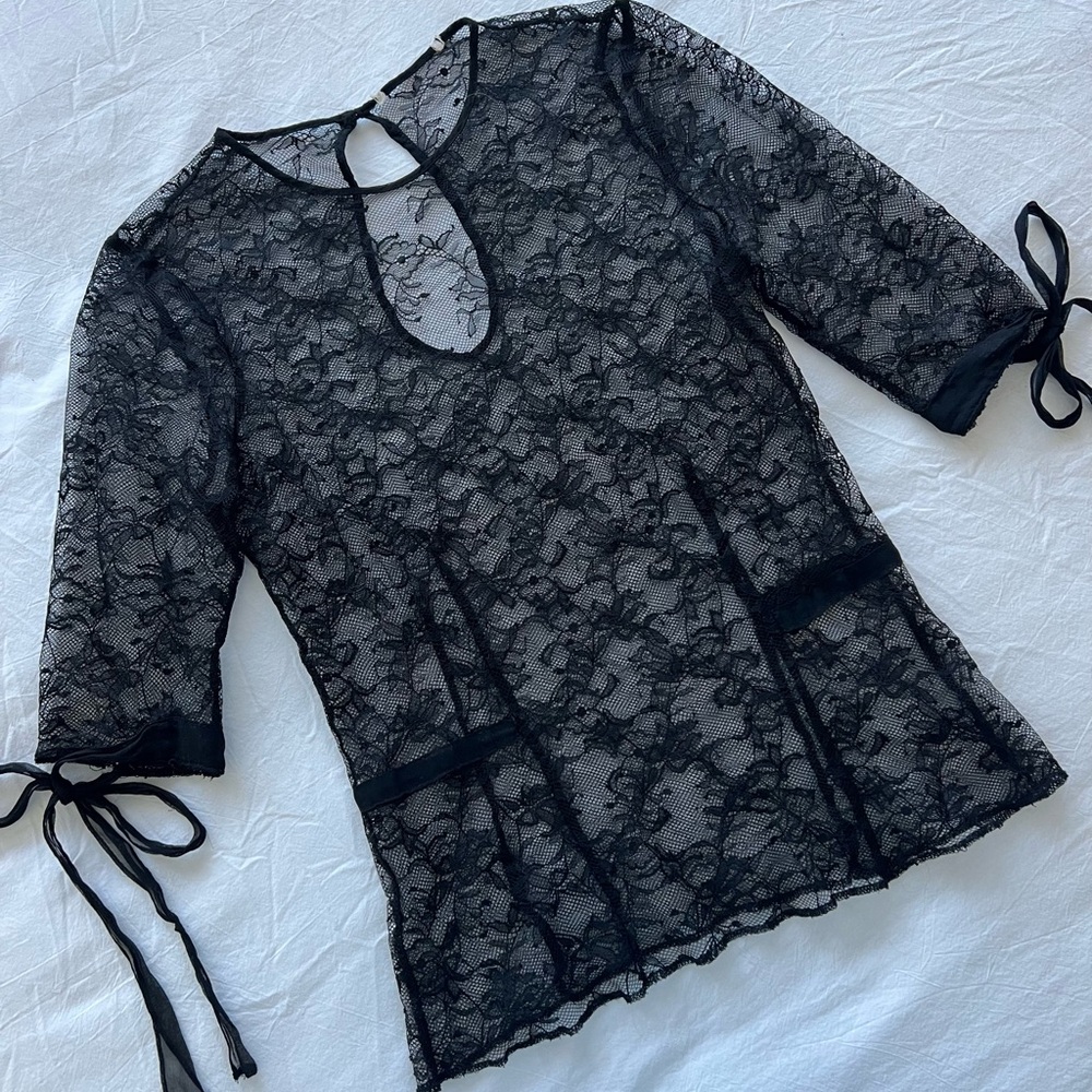 Black Lace Romantic Top